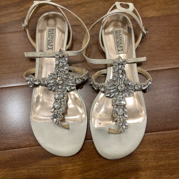 Badgley Mischka Women’s Cara Flat Embellished Sandal - Picture 2 of 3